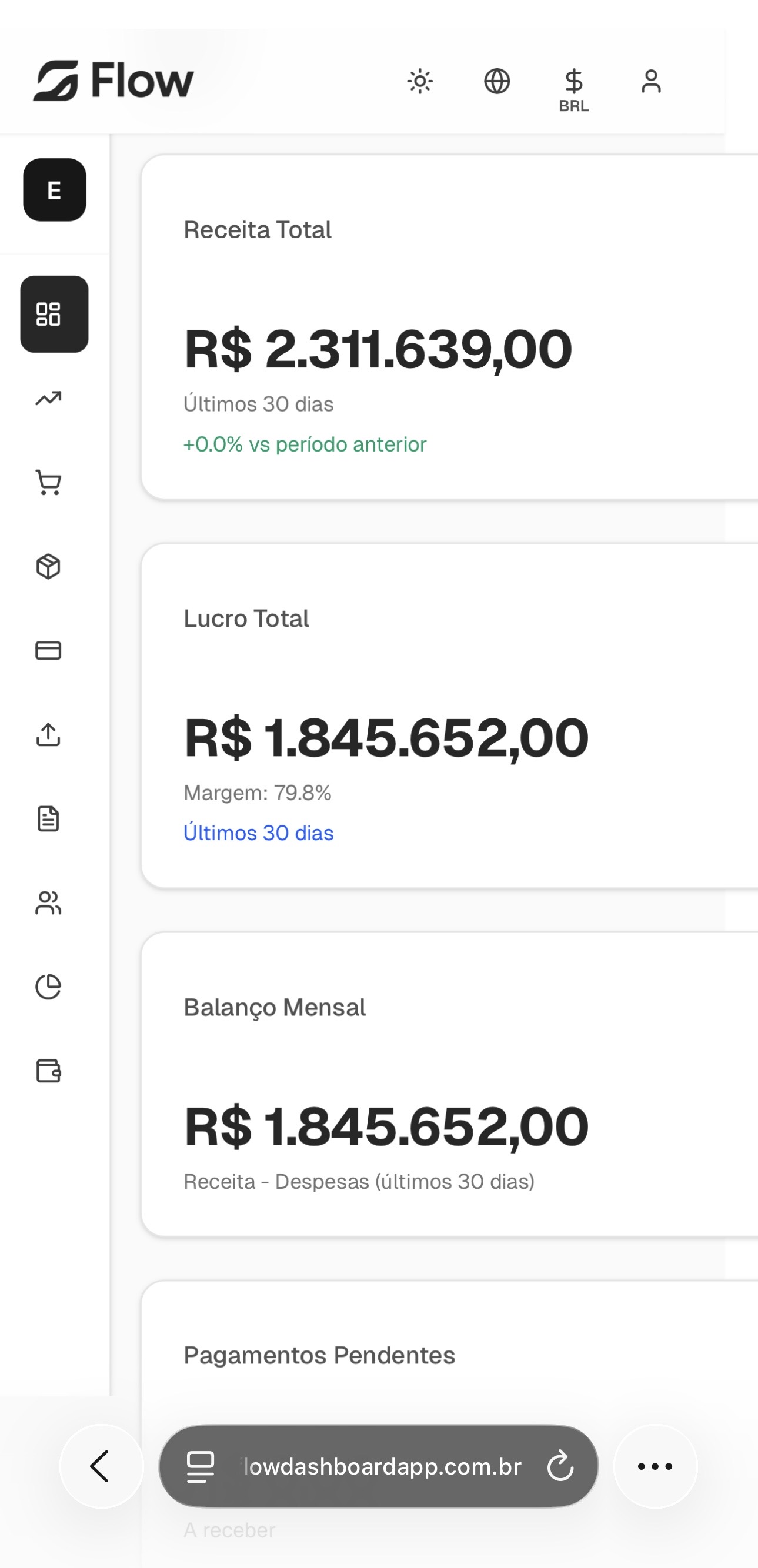 Flow Dashboard Mobile